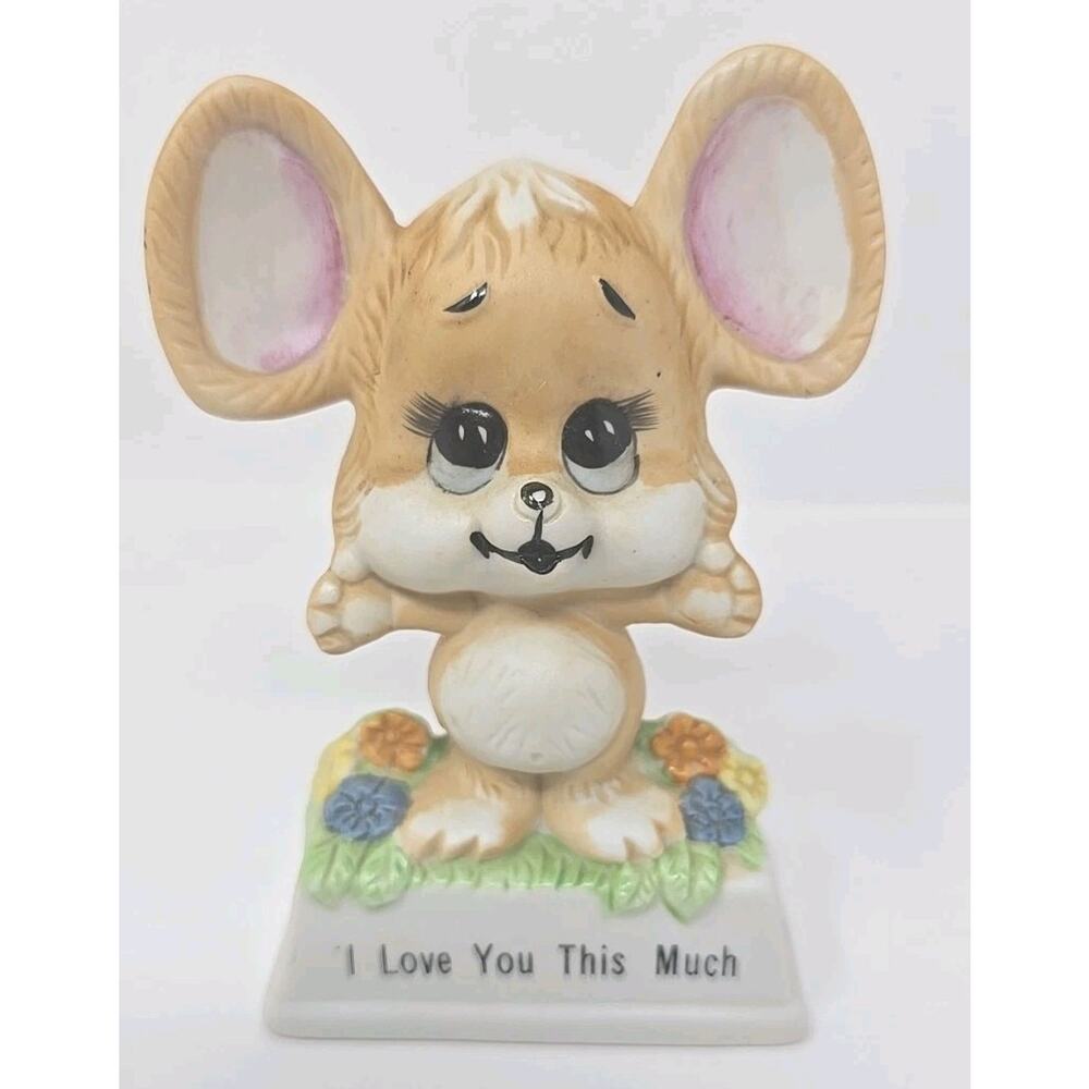 Vintage 1970's Russ Berrie and Co. I Love You This Much Super Cute Mouse U306